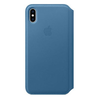 Etui do iPhone Xs Apple folio skórzane w kolorze szarego błękitu