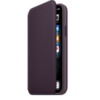 Skórzane etui folio do iPhone 11 Pro Max Apple - śliwkowe