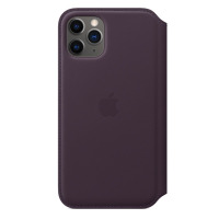 Skórzane etui folio do iPhone 11 Pro Max Apple - śliwkowe