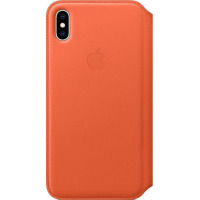 Etui do iPhone Xs Apple Leather Folio - oranż