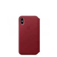 Etui do iPhone Xs Apple Leather Folio - czerwone