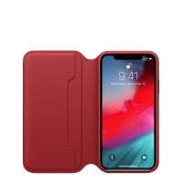 Etui do iPhone Xs Max Apple Leather Folio - czerwone