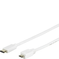 Kabel MicroUSB/USB-C eSTUFF 1m - biały 