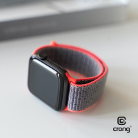 Pasek sportowy do Apple Watch 38/40/41 mm Crong Nylon Band - różowy