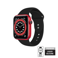 Pasek do Apple Watch 42/44/45/49 mm Crong Liquid Band - czarny
