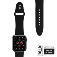 Pasek do Apple Watch 42/44/45/49 mm Crong Liquid Band - czarny