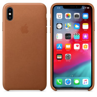 Etui do iPhone Xs Max Apple Leather Case - naturalny brąz