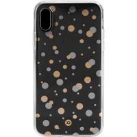 Etui do iPhone X/XS XQISIT Flex Shell kropki- przezroczyste