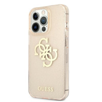 Etui do iPhone 13 Pro Max Guess Glitter 4G Big Logo - złoty