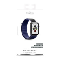 Pasek do Apple Watch 44/45/49 mm PURO Nylon granatowy/czarny