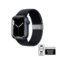 Pasek do Apple Watch 38/40/41/42 mm Crong Wave Band Pleciony grafitowy