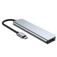 Przejściówka USB-C TECH-PROTECT V4-HUB 6IN1 - szara