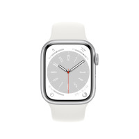 Apple Watch Series 8 41mm aluminium w kolorze srebrnym z paskiem sportowym w kolorze białym