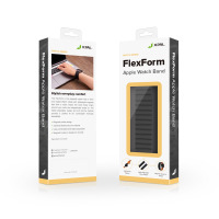 Pasek do Apple Watch 44/45/49 mm JCPAL FlexForm - Czarny/Bordowy