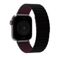 Pasek do Apple Watch 44/45/49 mm JCPAL FlexForm - Czarny/Bordowy