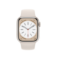 Apple Watch Series 8 + Cellular 41mm aluminium w kolorze księżycowej poświaty z paskiem sportowym w kolorze księżycowej poświaty