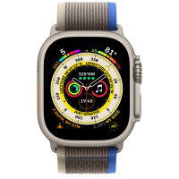 Apple Watch Ultra 49mm + Cellular tytan z opaską Trail w kolorze niebieskim/szarym - M/L