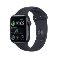 Apple Watch SE 2 + Cellular 44mm aluminium w kolorze północy z paskiem sportowym w kolorze północy