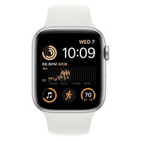 Apple Watch SE 2 40mm aluminium w kolorze srebrnym z paskiem sportowym w kolorze białym