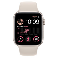Apple Watch SE 2 44mm aluminium w kolorze księżycowej poświaty z paskiem sportowym w kolorze księżycowej poświaty
