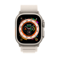 Apple Watch Ultra 49mm + Cellular tytan z opaską Alpine w kolorze księżycowej poświaty - M/L