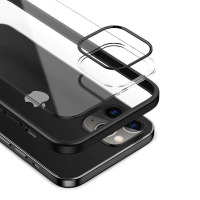 Etui do iPhone 12/12 Pro Crong Clear Cover - Przeźroczyste / Czarne 