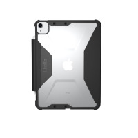 Czarne etui UAG Plyo do iPad Pro 11 i iPad Air z przezroczystymi plecami, widocznym logo Apple oraz uchwytem na rysik Apple Pencil po lewej stronie.