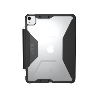 Czarne etui UAG Plyo do iPad Pro 11 i iPad Air z przezroczystymi pleckami, widoczne logo UAG oraz miejsce na rysik Apple Pencil przy wyspie aparatów.