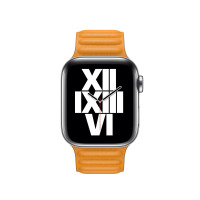 Apple pasek do Apple Watch 38/40/41 mm z karbowanej skóry rozmiar S/M  - złocisty brąz