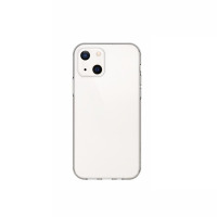 Przezroczyste etui eSTUFF LONDON Soft Case do iPhone 13 mini, ukazujące tylny panel telefonu z charakterystyczną wyspą aparatów w układzie diagonalnym.