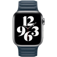 Apple pasek do Apple Watch 38/40/41 mm z karbowanej skóry rozmiar S/M - bałtycki błękit