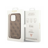 Etui do iPhone 14 Pro Guess 4G Metal Logo Gold - Brązowe 