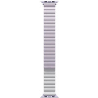 Dwustronny pasek UNIQ Revix w kolorze liliowym do Apple Watch 38/40/41/42 mm z widocznym logotypem marki na zapięciu oraz metalowymi konektorami.
