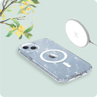 Etui do iPhone 15 Pro Max Tech-Protect Glitter MagSafe - Przeźroczyste