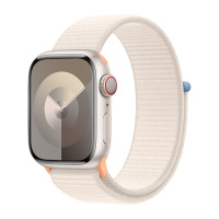 Apple Watch S9 41mm aluminium + Cellular w kolorze księżycowej poświaty z opaską sportową w kolorze księżycowej poświaty 