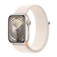 Apple Watch S9 41mm aluminium w kolorze księżycowej poświaty z opaską sportową w kolorze księżycowej poświaty 