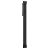 Profil etui ESR Armor Tough Kickstand do iPhone 15 Pro Max w kolorze czarnym, ukazujący przyciski boczne, wycięcie na aparat oraz zintegrowaną podstawkę.