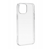 Przeźroczyste etui PURO ICON 0.3 Nude do iPhone 15 z widocznym wycięciem na wyspę aparatów, przyciskami bocznymi oraz logotypem marki na dolnej krawędzi.