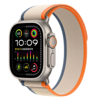 Apple Watch Ultra 2 49mm + Cellular tytan z opaską Trail w kolorze pomarańczowy/beżowy - M/L