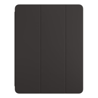 Czarne etui Apple Smart Folio do iPada Pro 12,9 cala (3-6 generacji) w widoku z przodu, ukazujące charakterystyczną składaną konstrukcję z trzema panelami.