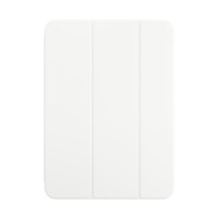 Białe etui Apple Smart Folio do iPada 10. generacji w widoku z przodu, ukazujące charakterystyczną trójdzielną konstrukcję składanej magnetycznej okładki.
