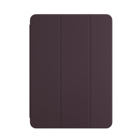 Ciemnowiśniowe etui Apple Smart Folio do iPad Air 4 i 5, widok na zamkniętą, gładką przednią okładkę podzieloną na trzy pionowe panele magnetyczne.