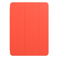 Etui Apple Smart Folio w kolorze elektrycznej pomarańczy do iPada Pro 11, widok na zewnętrzną stronę składanej okładki z charakterystycznymi pionowymi liniami.