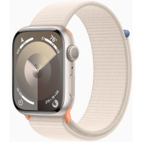 Apple Watch S9 45mm aluminium w kolorze księżycowej poświaty z opaską sportową w kolorze księżycowej poświaty