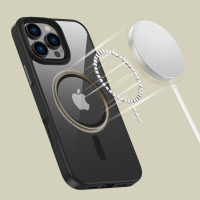 Etui do iPhone 16 Pro Max ładowanie bezprzewodowe Tech-Protect MagMat MagSafe black clear - przezroczyste