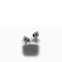Słuchawki douszne Apple AirPods 4 z aktywną redukcją hałasu umieszczone w otwartym białym etui ładującym z widoczną zieloną diodą LED na przednim panelu.