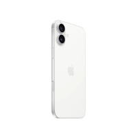 Apple iPhone 16 Plus w kolorze białym, widok na tylny panel z charakterystyczną pionową wyspą dwóch obiektywów aparatów oraz logo Apple na środku obudowy.