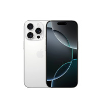 Apple iPhone 16 Pro w kolorze tytan biały, widok na tył z potrójnym aparatem oraz na przód z wyświetlaczem i charakterystycznym wycięciem Dynamic Island.