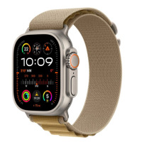 Apple Watch Ultra 2 49mm + Cellular tytan naturalny z opaską Alpine w kolorze ciemno beżowym - Small