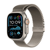 Apple Watch Ultra 2 49mm + Cellular tytan naturalny z branzoletą mediolańską z tytanu w kolorze naturalnym - Medium